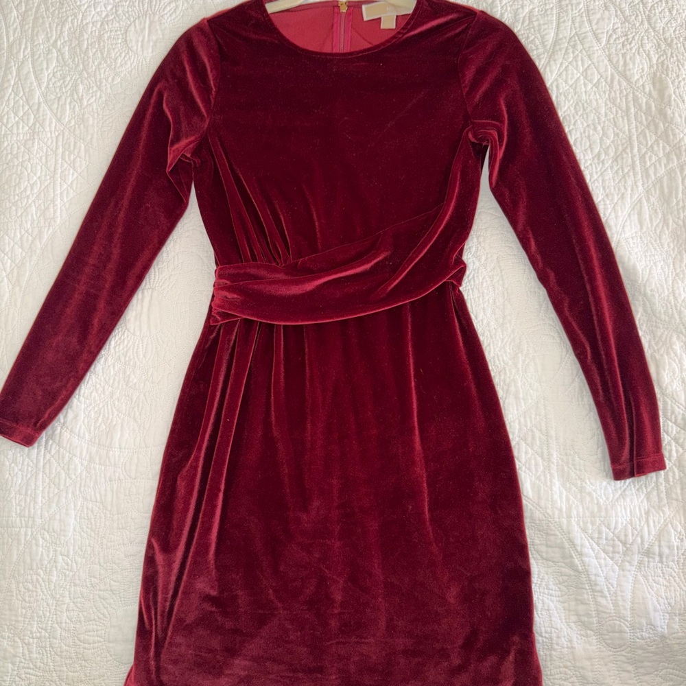 Michael Kors Burgundy Velvet Dress – Size XS